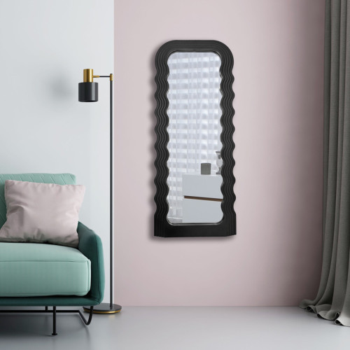 Mirror Maraya Inart black PP 46x3.2x110cm