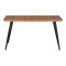 Naoki Pakoworld Glass-pe rattan Table in Natural Wood Finish with Black Legs 140x80x78cm
