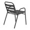 Armchair Sussie pakoworld stack dark grey metal with aluminium slats 45x62x76cm