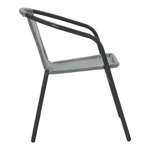 Obbi pakoworld armchair in black metal-pe gray color 54x56x73cm Obbi pakoworld armchair in black metal-pe gray color 54x56x73cm