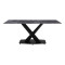 Kitchen table Tafel pakoword sintered black stone with black metal legs 180x90x76cm