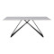 Kitchen table Meja pakoword sintered white stone with black metal legs 180x90x76cm