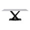 Kitchen table Tafel pakoword sintered white stone with black metal legs 180x90x76cm