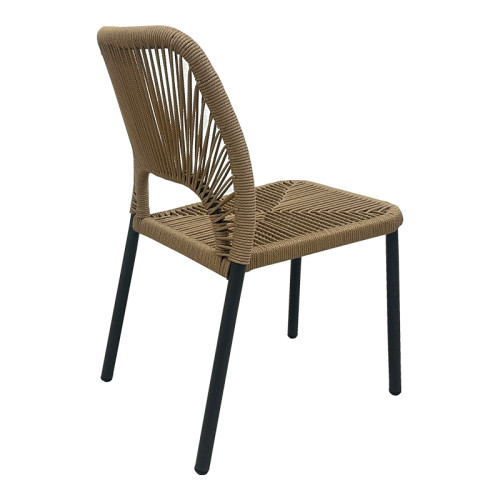 Aluminum chair Norture pakoworld stackable anthracite frame-natural rattan 45x63x82cm