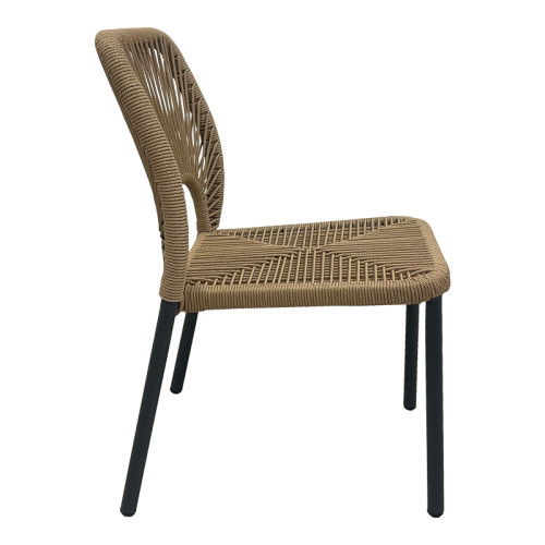 Aluminum chair Norture pakoworld stackable anthracite frame-natural rattan 45x63x82cm