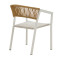 Aluminum armchair Glisten pakoworld stackable white frame-textilene natural rattan 58x56x82cm