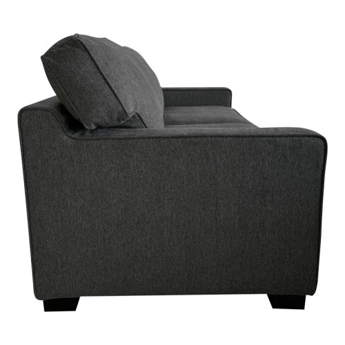 Sofa-bed two-seater Polaris pakoworld fabric in dark grey color 181x91x83cm