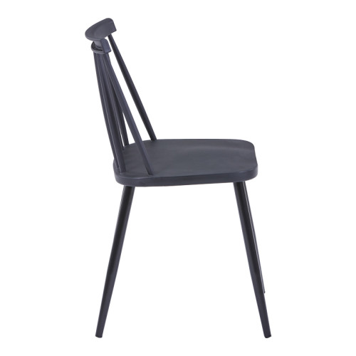Chair Aurora I pakoworld pp in black shade-black metallic leg 43x48x79cm
