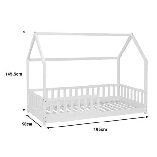 Children s bed Sleepy pakoworld pine wood in white color 90x190cm