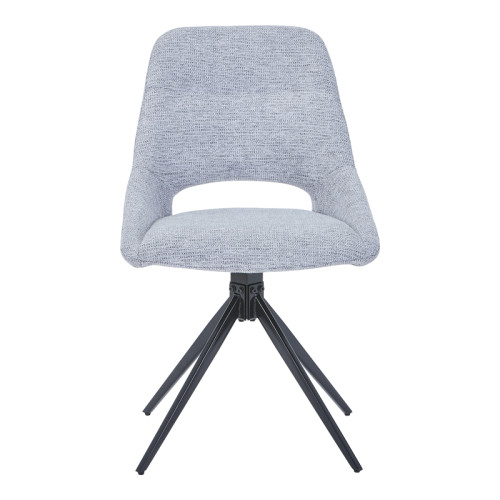 Luciano I pakoworld swivel chair in grey fabric-metal leg black 52.5x54x85cm