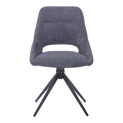 Luciano I pakoworld swivel chair in anthracite fabric-metal leg black 52.5x54x85cm