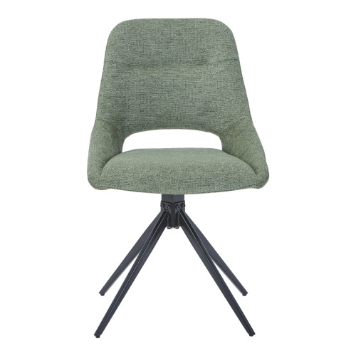 Luciano I pakoworld swivel chair in green fabric-metal leg black 52.5x54x85cm
