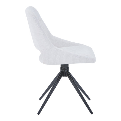 Luciano I pakoworld swivel chair in beige fabric-metal leg black 52.5x54x85cm