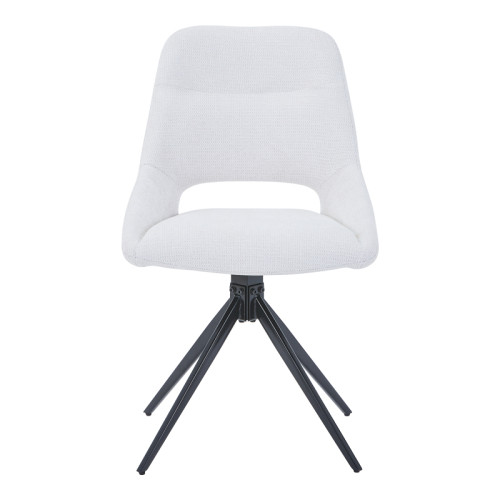 Luciano I pakoworld swivel chair in beige fabric-metal leg black 52.5x54x85cm