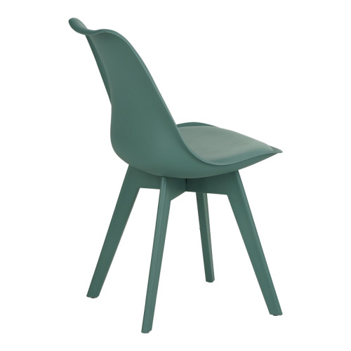 Chair Gaston I pakoworld PP-PU in green color 53.5x48.5x81.5cm