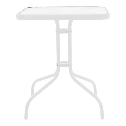 Watson pakoworld table metal white-glass 70x70x70cm