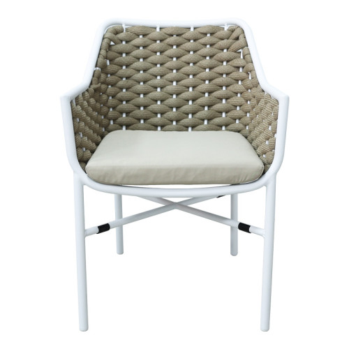 Ortegia pakoworld stackable aluminum-pp armchair with white frame and cushion 57x62x82cm Ortegia pakoworld stackable aluminum-pp armchair with white frame and cushion 57x62x82cm