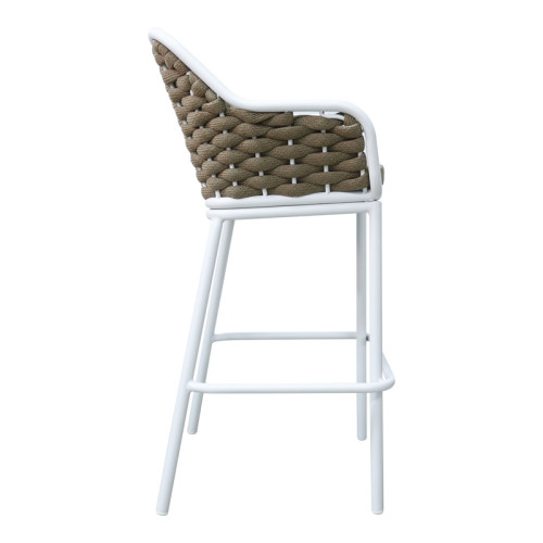 Zuki pakoworld aluminum-pp bar stool stackable with white frame and cushion 55x54x109cm Zuki pakoworld aluminum-pp bar stool stackable with white frame and cushion 55x54x109cm