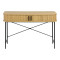 Console Scandi pakoworld MDF/Metal in natural color with black metal legs 120x60x76.5cm