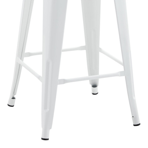 Mid-height bar stool with back Utopia pakoworld metal in white shade 42x42x86cm