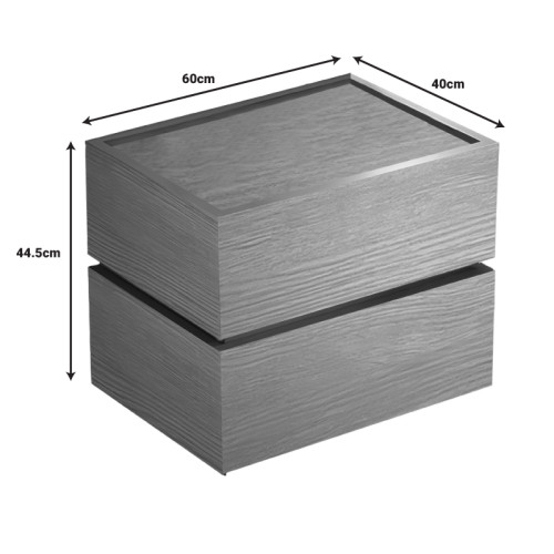 Sonlen pakoworld mdf bedside table in oak color 60x40x66cm