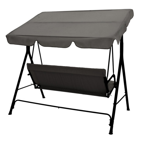 Globo pakoworld garden swing metal black-fabric grey 170x110x153cm