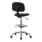 Icina pakoworld fabric reception chair on wheels in black shade 58x54x102-123cm