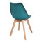 Gaston chair pakoworld PP-PU blue color - natural leg 58x47x85cm