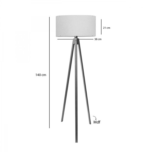Floor lamp PWL-1059 pakoworld E27 in cream-walnut shade D38x140cm