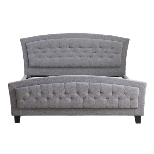 Double bed Camaro pakoworld fabric in grey color 160x200cm