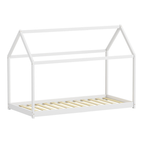 Children s bed Nino Montessori type pakoworld pine wood in white shade 90x190cm