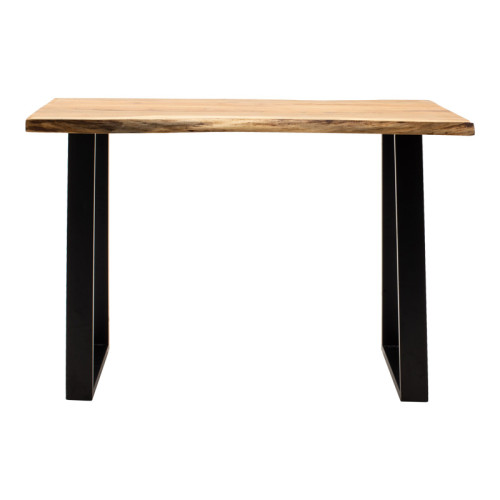 Miles pakoworld table solid acacia wood thickness 3.7-4cm in natural shade with black metal legs 120x45x78cm