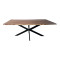 Miles pakoworld table solid acacia wood thickness 3.7-4cm in natural shade with black metal legs 200x100x76cm