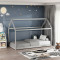 Children s bed Nino Montessori type pakoworld pine wood in grey shade 90x190cm