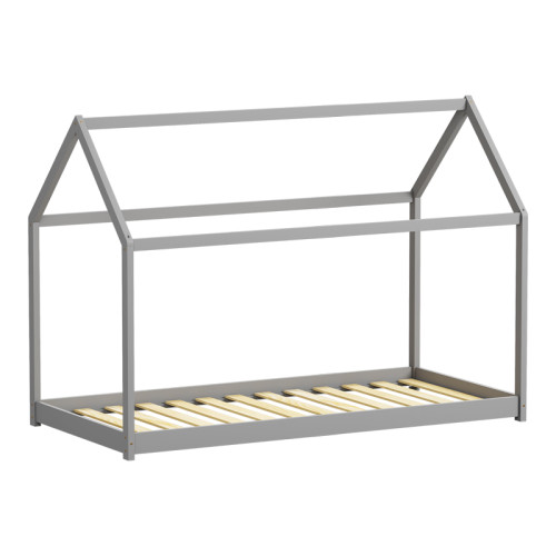 Children s bed Nino Montessori type pakoworld pine wood in grey shade 90x190cm