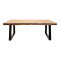 Miles pakoworld table solid acacia wood thickness 3.7-4cm in natural shade with black metal legs 115x60x45cm