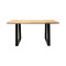 Miles pakoworld table solid acacia wood thickness 3.7-4cm in natural shade with black metal legs 140x80x76cm