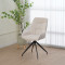 Kadeira rotating chair pakoworld fabric in beige shade with black metal legs 57.5x51x89