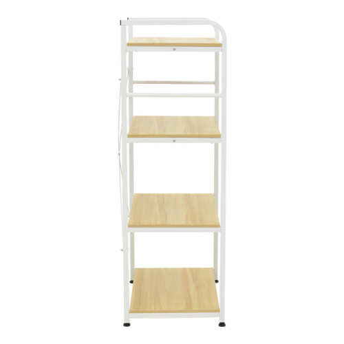 Floor-standing shelf Depo pakoworld white metal-mdf in natural shade 60x40x120cm