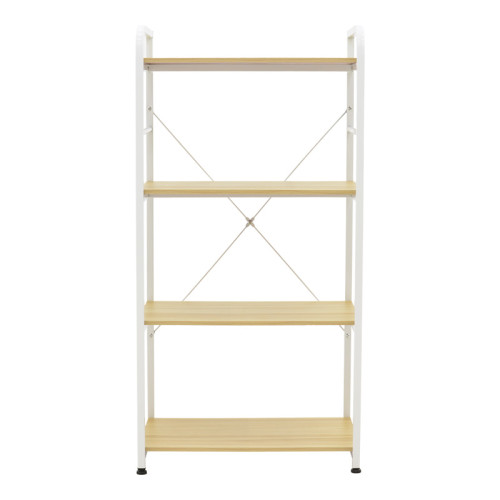 Floor-standing shelf Depo pakoworld white metal-mdf in natural shade 60x40x120cm