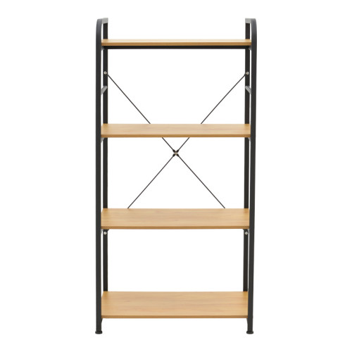 Floor-standing shelf Depo pakoworld black metal-mdf in oak shade 60x40x120cm