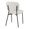 Cathair pakoworld chair bouclé fabric in beige green color with black metallic legs 68x66x82.5cm