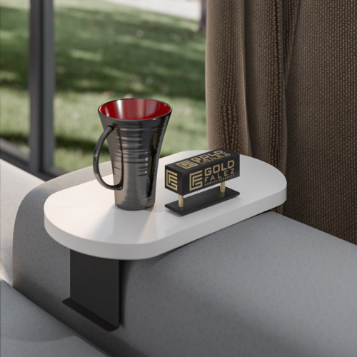 Linea pakoworld side table in white with black metal legs 20x35x10cm