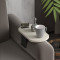Linea pakoworld side table in cream finish with black metal legs 20x35x10cm