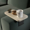Linea I pakoworld side table in cream finish with black metal legs 20x35x10cm