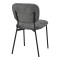 Cathair pakoworld chair bouclé fabric in dark grey green color with black metallic legs 68x66x82.5cm