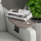 Linea pakoworld side table in anthracite  marble finish with black metal legs 20x35x10cm