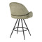 Morea pakoworld rotating bar stool bouclé in menta color with black metallic legs 68x66x82.5cm