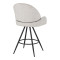 Morea pakoworld rotating bar stool bouclé in beige color with black metallic legs 68x66x82.5cm