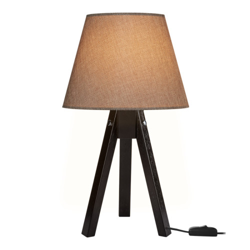 Adeck pakoworld E27 table lamp in brown-beige shade Φ25x45cm Adeck pakoworld E27 table lamp in brown-beige shade Φ25x45cm